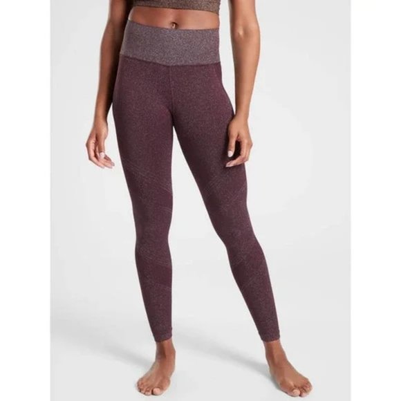 Athleta Pants - Athleta Twilight Tight Sparkle Seamless Leggings Burgundy XS